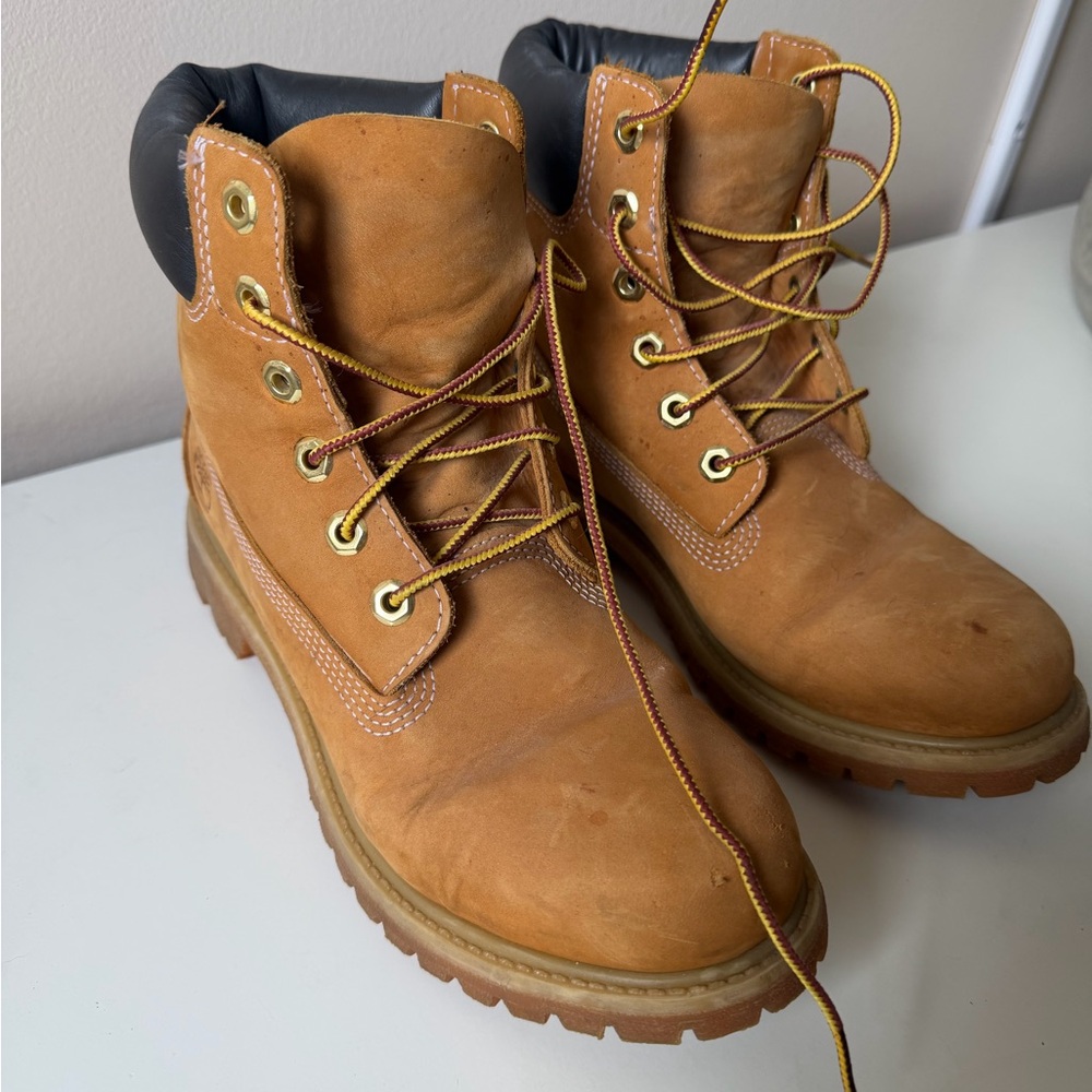 Timberland Tan Leather Lace-Up Work Boots